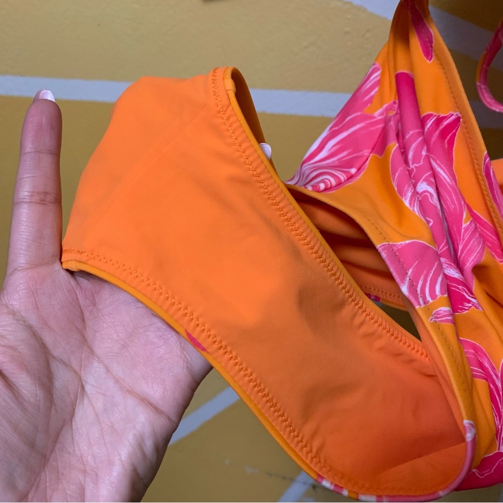 Athleta Kailua Cutout One Piece Swimsuit Orange Pink Size Small - Picture 9 of 11
